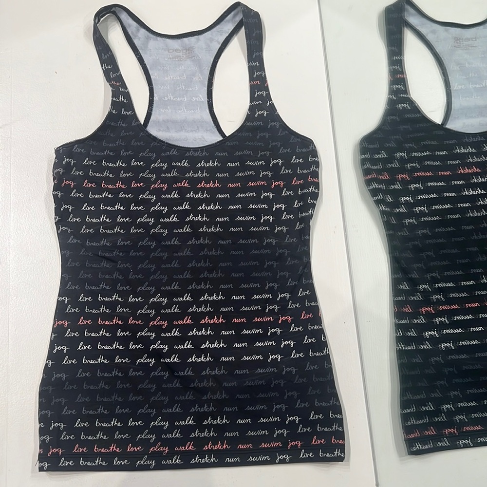 Yoga tank Bebe logo